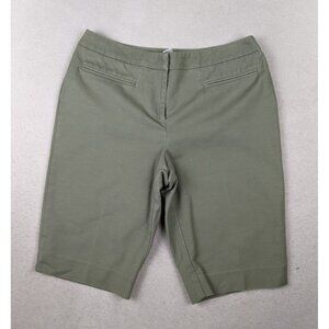 CHICO'S WOMEN'S GREEN KHAKI CHINO BERMUDA SHORTS - SIZE 0.5 - 11.5" INSEAM